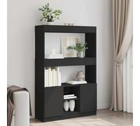UERNGFTKM Highboard - 92 x 33 x 140 cm - En bois - Étagère debout avec armoire basse et portes - Meuble multifonction comme bibliothèque pour salon, chambre à coucher ou bureau