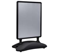 UERNGFTKM Porte-affiche A1 rechargeable à l'eau en alliage d'aluminium noir, cadre en aluminium durable avec base en plastique pour l'eau ou le sable, design à ressort pour la stabilité du vent