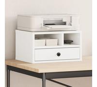 UERNGFTKM Support d'imprimante blanc 40 x 32 x 22,5 cm en bois - Organiseur multifonction avec beaucoup d'espace de rangement pour imprimantes, dossiers, livres et fournitures de bureau, convient