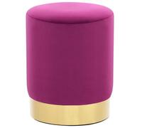 UERNGFTKM Tabouret rond élégant en velours violet avec base en métal brillant, polyvalent comme table d'appoint, chaise ou repose-pieds