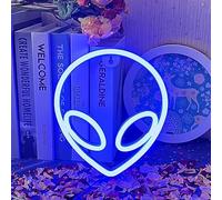 UExnkj-Y Alien Neon Sign LED Enseigne Néon Bleues Enseigne au Néon Batterie ou USB Alimenté Chambre Noël Bar Fête Vacances Décoration Cadeau Extraterrestre NEon Lumière