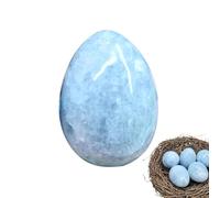 Œuf de dragon en bleu - Boule polie de la cyanite - Pierre de palmier de 1,57 à 1,97 pouces - Statue décorative d'inquiétude - Figurine d'équilibrage Reiki | de poche portable pour