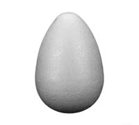 Œuf en mousse de polystyrène pour travaux manuels et décorations de Pâques - Léger - Peut être peint et lisse - Motif flottant blanc - Facile à personnaliser (14 cm)