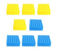Ufeiwan Lot de 4 éponges de rechange pour filtres Sunsun CBF (4 jaunes et 4 | CBF-200T Compatible, CBF-350/350B/350C Fit, CBF-550 Compatible, Filtre Media Sponge Set de Remplacement