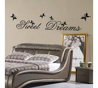 ufengke Autocollant Mural Simple Sweet Dreams Mots Stickers Muraux Grand Décoration Amovible DIY Vinyle Mural Art Stickers pour Salon, Chambre,Mur de Famille