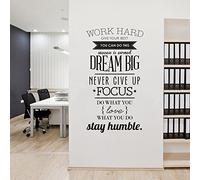 ufengke Motivations Work Hard Stickers Citation et Lettres de Mots Inspirés Simple Décoration Amovible DIY Vinyle Sticker Muraux pour Salon,Chambre
