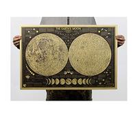 ufengke Rétro Phase de La Lune Poster Kraft Muraux, Salle de Séjour Chambre À Coucher Amovibles