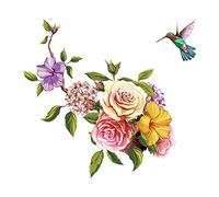 ufengke Stickers Muraux Fleurs Autocollants Mural Colibri Amovibles pour Chambre Salon Bureau Décoration Murale