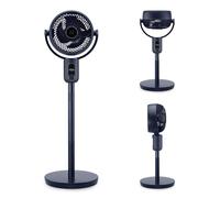 UFESA 3D50 Ventilateur de Circulation d'air avec Oscillation 3D 360º, Multidirectionnel, 50W, 2 Hauteurs, 3 Vitesses, 3 Modes, 1m Haut, Télécommande, Minuterie, Écran LED, Nero
