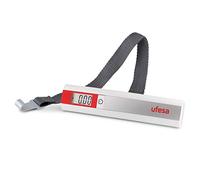 Ufesa BV0505 Pèse Bagage Électronique, Portable, 50kg, Valise et Bagage, Affichage numérique, Poignée Ergonomique, Arrêt Automatique, Usage Domestique/Extérieur, Blanc/Rouge/Argent,