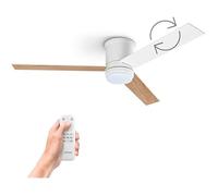 UFESA Ventilateur de Plafond Katmandu avec Lumière, 3 Pales Réversibles 132cm, 40W, 6 Vitesses, Ultra Silencieux, Fonction été -