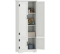 uffet de cuisine - HOMCOM - buffet multi-rangements 2 placards 3 étagères - MDF panneaux particules - 60x30x153cm - Blanc