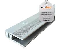 ufitec Système de profilés intelligents professionnels pour sols en vinyle et sols design Convient pour des hauteurs de revêtement de 5 à 9 mm en aluminium anodisé, argenté (profil de finition