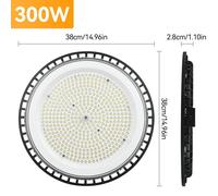 UFO, projecteur LED pour hall industriel - Puissance : 300 W - Tension : 85–265 V - Indice de protection : IP65 - Température de couleur : 6500 K - Matériau : aluminium - Usage industriel