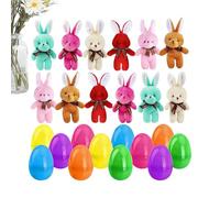 Œufs de Pâques pré-remplis avec | Lapin en peluche douce avec pendentif - Assortiment d'œufs de Pâques pré-remplis | Pour , événements familiaux, fêtes, crèche, fête, printemps