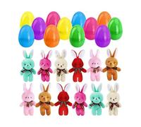 Œufs de Pâques pré-remplis avec - Pendentif pour poupée avec lapin en peluche | Ensemble d'œufs de Pâques avec contenu | garçons filles réunion de famille événement festif