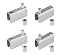 UFURMATE Charnière de porte en verre, 2 paires de clips en verre sans cadre réglables pour porte d'armoire, kit de remplacement pour verre à balancement libre de 5 à 8 mm (argenté)