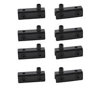 UFURMATE Charnière de porte en verre, kit de remplacement de 8 pièces de charnières pivotantes pour porte en verre sans cadre noir réglables, adapté pour porte en verre à battant libre de 4-6 mm