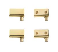 UFURMATE Charnière pivot, kit de remplacement de charnières à pince réglable pour porte en verre sans cadre, 4 pièces, charnières pivotantes dorées pour porte de placard en verre avec pince de serrage