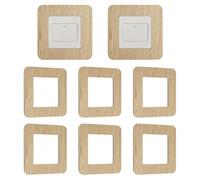 UFURMATE Couvre-interrupteur, 8 pièces, autocollants protecteurs à motif de bois pour interrupteur simple, pour décoration murale de bureau à domicile (jaune clair)