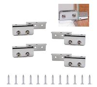 UFURMATE Lot de 4 charnières de porte en verre, montées sur le côté, sans cadre, charnières pivotantes réglables pour porte en verre de moins de 5 mm