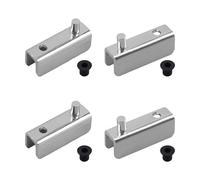 UFURMATE Lot de 4 charnières de porte en verre sans cadre réglables pour porte d'armoire - Kit de remplacement pour verre pivotant de 3 à 6 mm (couleur chromée)