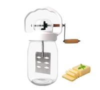 UGCER Baratte à Beurre Manuelle, Machine à Beurre à manivelle de 1,5 L avec Pot en Verre, Engrenages en Acier Inoxydable et poignée en Bois, pour la Maison, la Cuisine et la pâtisserie