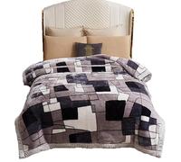 UGFJMN Couverture Pondérée De Peluche King Size, Couverture Épaisse,Soyeux Doux Et Chaud, 2 Plis Recouvert De Lit De Raschel Réversible pour l'hiver d'automne(200x230cm,4kg)