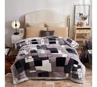 UGFJMN Couverture Pondérée De Peluche Queen Size, Couverture Épaisse,Soyeux Doux Et Chaud, 2 Plis Recouvert De Lit De Raschel Réversible pour l'hiver d'automne(180x220cm,3kg)