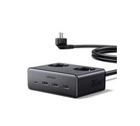 UGREEN 6 en 1 Multiprise Parafoudre et Surtension 3680W 2 Prise AC 4 USB avec Interrupteur Bloc Electrique USB C 20W Compatible avec iPhone 17 16 15 14 Galaxy S25 S24 S23 iPad MacBook Rallonge 1.3M