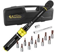 Uharbour ynamométrique pour vélo, 1-25 Nm, petite ynamométrique 1/4 pour vélo et moto, kit avec tige d'extension, hexagonal, Torx et Phillips, 72 dents