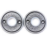 UHRIG 2 pièces rosaces rondes en fer forgé pour poignées de porte, rosaces anciennes pour poignées de porte, par exemple sur la porte d’entrée, la porte de jardin, le portail, etc.