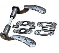 UHRIG : paire de poignées avec rosaces ovales forgées, ensemble de poignées rustique, par exemple pour une porte d'intérieur