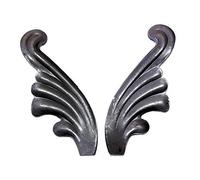 UHRIG Paire de rosace décorative ailes d’ange feuilles de chêne élément décoratif en fer forgé pour par exemple garde-corps en fer forgé