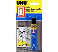 UHU 1 - Colle Super Puissante Universelle Et Multi Usages | Multi Réparations Et Multi Matériaux : Verre, Métal, Bois, Cuir, Textile, Plastique - Transparente - Tube 21 ml