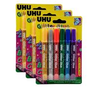 UHU 17216,Glitter Glue 6 x 10 ML Original - Lot de 3
