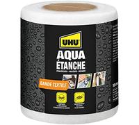 UHU Aqua Etanche - Bande Textile - À Utiliser avec Enduit d'Etanchéité pour Etanchéifier, Protéger & Réparer - Toutes Surfaces - Intérieur/Extérieur - Rouleau de 10 cm x 10 m