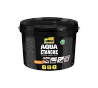 UHU Aqua Etanche - Enduit D'Etanchéité - 100% Etanche - Etanchéifie, Protège & Répare - Toutes Surfaces - Intérieur/Extérieur - A Base de Caoutchouc - Noir - Pot de 2,5 Litres