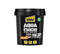 UHU Aqua Étanche - Enduit D'Étanchéité 100% Étanche Pour Réparer, Protéger | Membrane Élastique Toutes Surfaces - Intérieur/Extérieur - Fuite, Infiltrations, Fissures - Noir - Pot de 750 ml