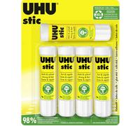 UHU Bâton de colle Stic sans solvants Blanche – École, bureau & loisirs créatifs – Lot de 5 x 21 g