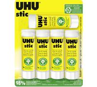 UHU Stic - Bâton de Colle Sans Solvants - Colle Enfant, Loisirs Créatifs, Bureau, Maison, École - Blanche - Fournitures de Bureau - Lot de 5 Stics de 40 g