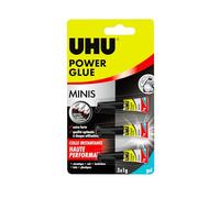 UHU Blister de 3 mini tubes de colles gel Power glue. 1 gramme.