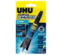 UHU Booster - Colle Instantanée Forte Universelle Photoactive LED Incluse | Tous Supports Et Matériaux - S'Active avec Lumière - Comble Les Trous ET Scelle les Fissures - Transparent - 3 g