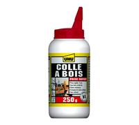UHU Colle à bois express - Plus forte que le bois, résistante à l'humidité, D2, sans solvants, embout de précision, transparente, biberon 250g