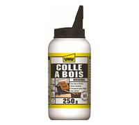 UHU Colle à bois originale - Plus forte que le bois, résistante à l'humidité, D2, sans solvants, embout de précision, transparente, biberon 250g