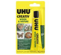 UHU Colle Créativ' Bois & matériaux naturels – Extra rapide sans solvants – Blanc tube 38 ml