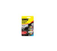 UHU Power glue minis gel - Colle instantanée ultra rapide et forte, ne coule pas, sans solvants, transparente, tubes 3x1g