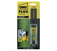 UHU Colle Époxy Plus - Colle Époxy 2 Composants - Super Forte Rapide Et Précise - Seringue Canule Auto Mélangeuse - Tous Matériaux Et Support - Transparente - 15 g