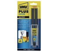 UHU Colle époxy plus rapide - Colle époxy 2 composants, super forte, très rapide et précise, serringue avec canule auto-mélangeuse, transparent, 15g