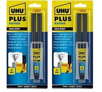 UHU Colle Époxy - Rapide 5 Min - Colle Époxy 2 Composants - Super Forte Rapide Et Précise - Seringue Canule Auto Mélangeuse - Tous Matériaux Et Support - Transparente - 15 g